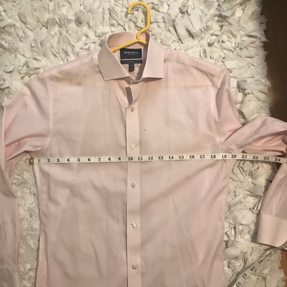 Men’s Bonobos Slim Fit Pink 100% Cotton Shirt - Size 15.5 / 33 - Picture 9 of 10
